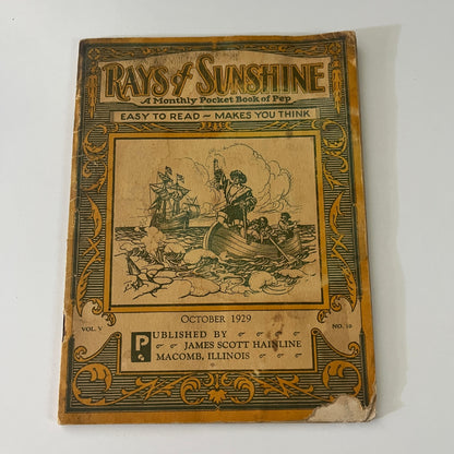 1929 Rays of Sunshine Monthly Pocket Book of Pep James Scott Hainline H3-5