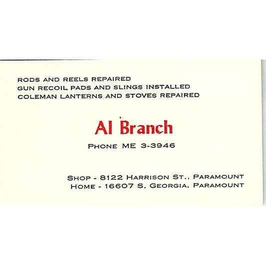 AI Branch Georgia Paramount  Vintage Business Card SB4-B10