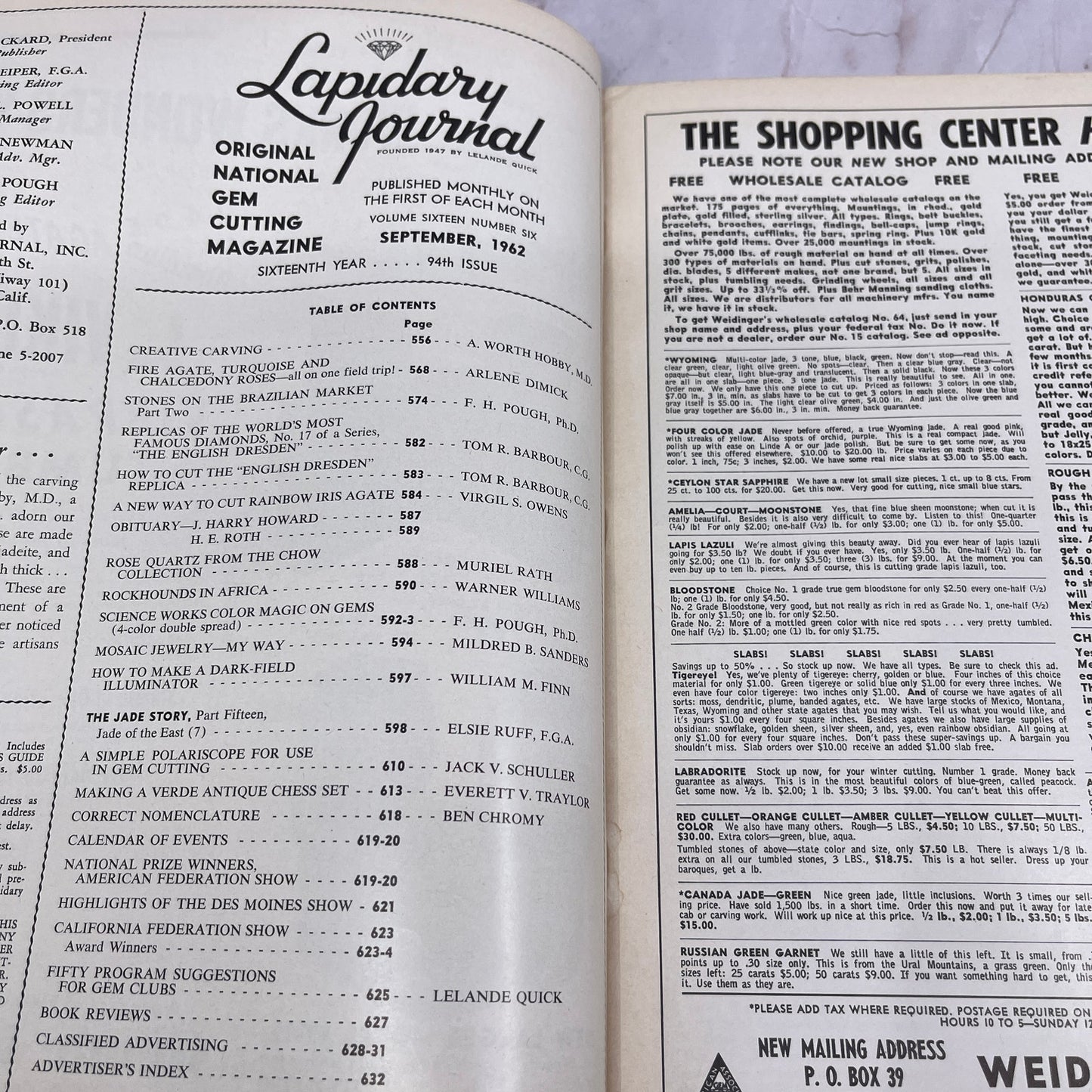 Stones on the Brazilian Market - Lapidary Journal Magazine - Sep 1962 M24