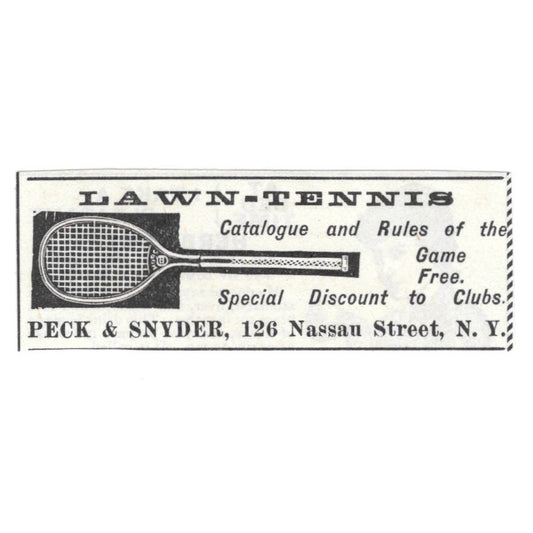 Lawn Tennis Peck & Snyder Nassau St. NY c1890 Victorian Ad AE8-CH11