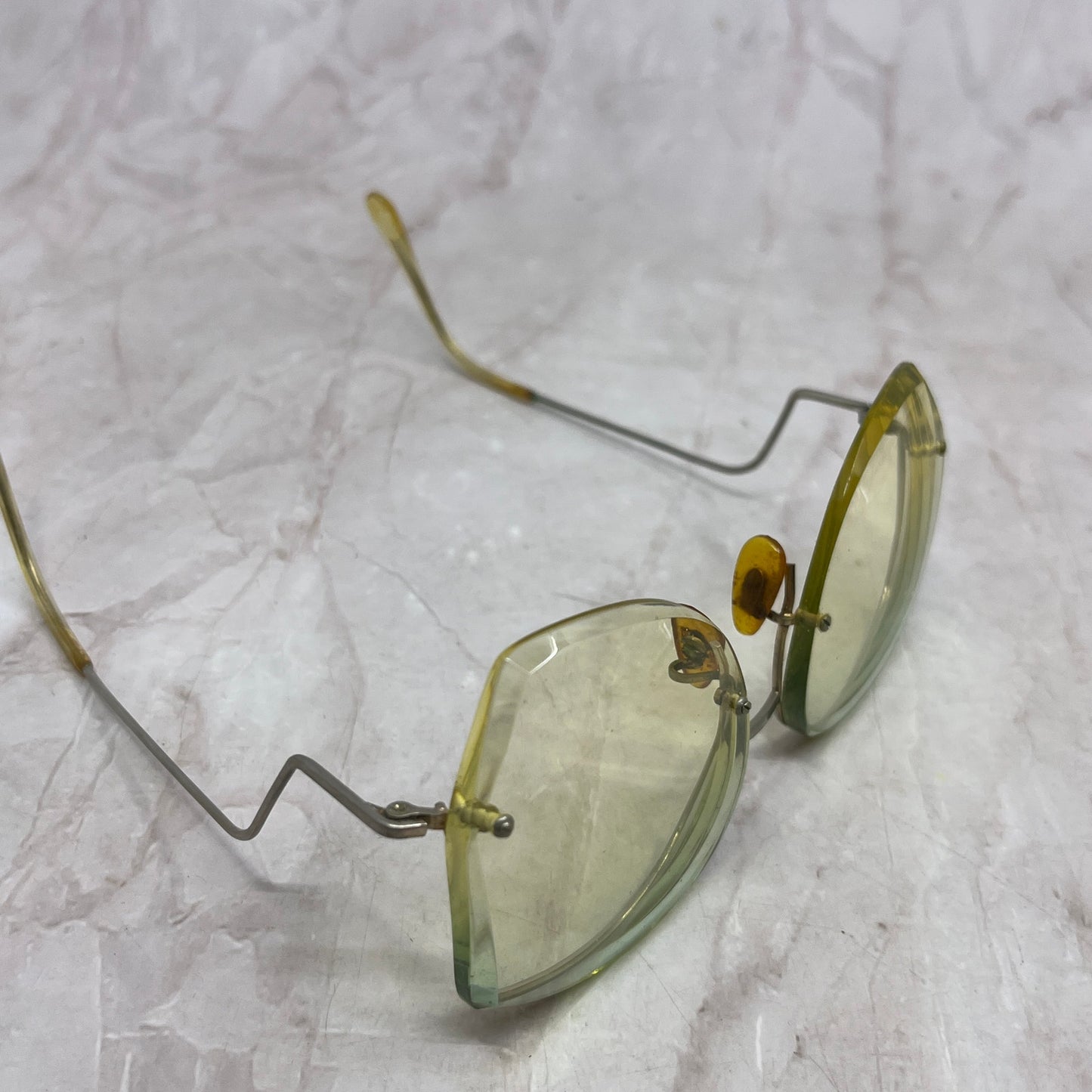 Vintage Oversized Rimless Drop Arm Butterfly Lens Eyeglasses Frames TH9-G2-3