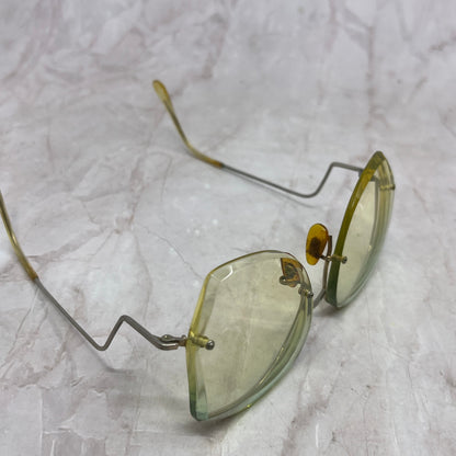 Vintage Oversized Rimless Drop Arm Butterfly Lens Eyeglasses Frames TH9-G2-3