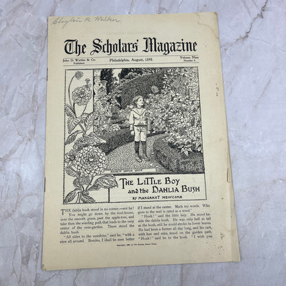 The Little Boy and the Dahlia Bush Aug 1898 The Scholars' Magazine A17