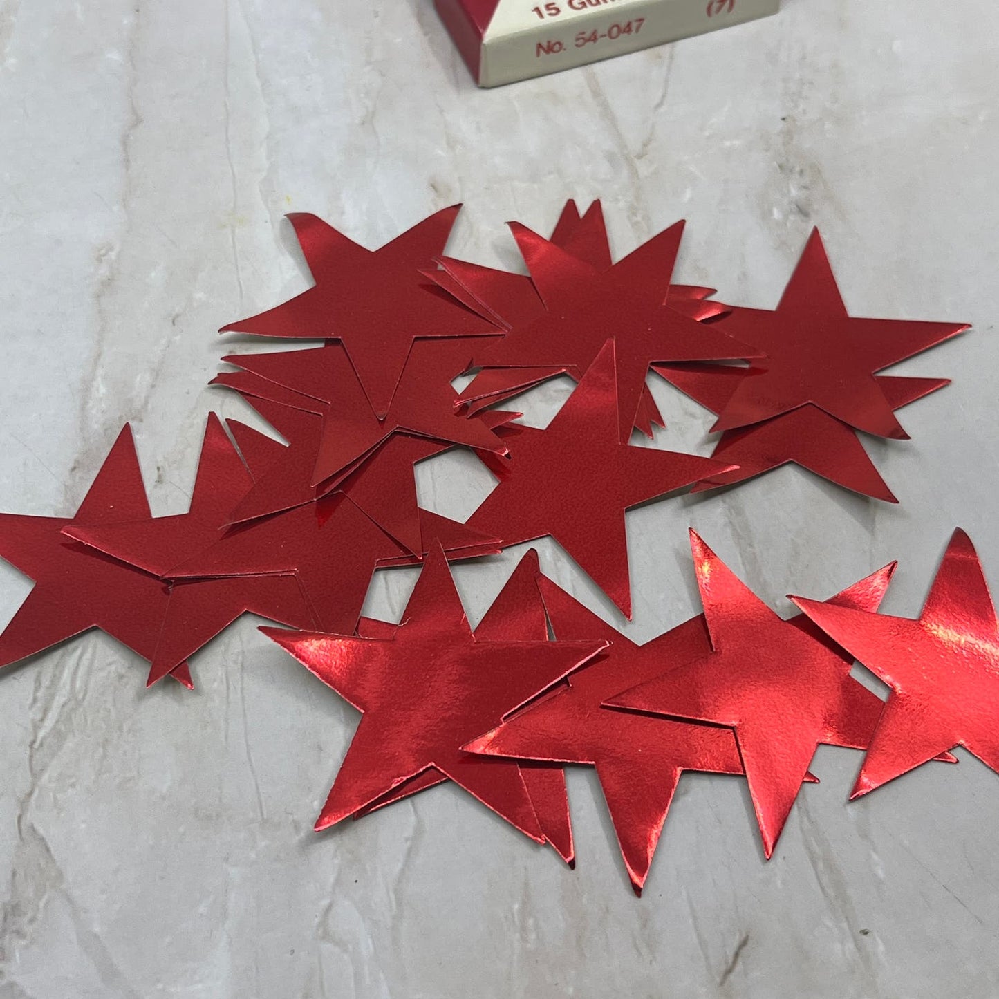 Vintage Dennison Gummed Foil Stars Red USA SB8