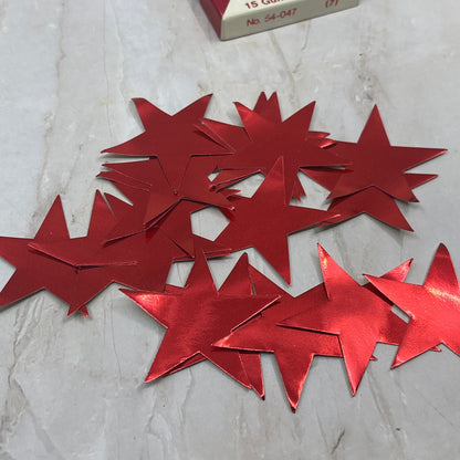 Vintage Dennison Gummed Foil Stars Red USA SB8