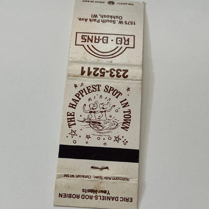 Ro-Dans Happiest Spot in Town Oshkosh WI Vintage Matchbook Cover TB6-MB1-14
