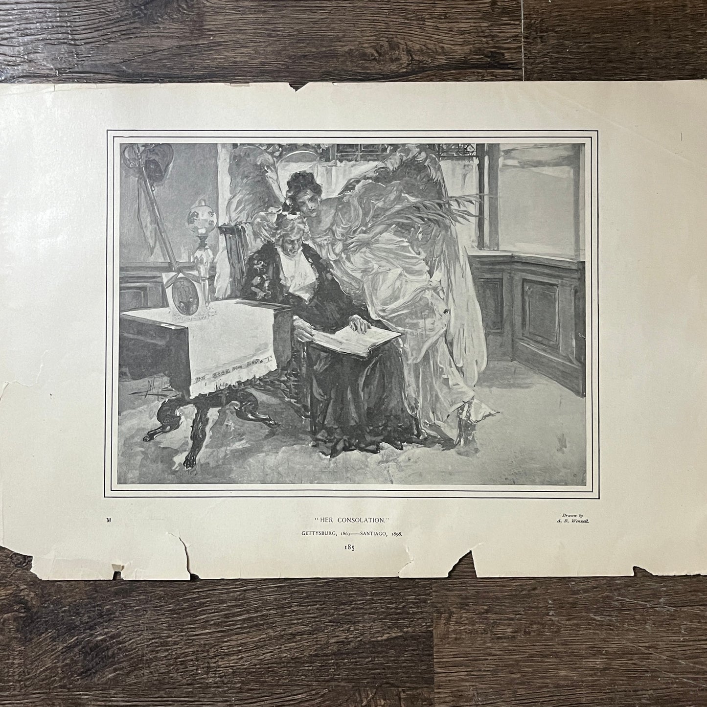 Her Consolation - 1898 Spanish American War A. B. Wenzell Etching 11x17 V10