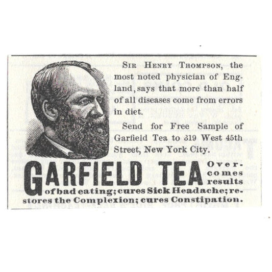 Garfield Tea Sir Henry Thompson c1890 Victorian Ad AE8-CH11