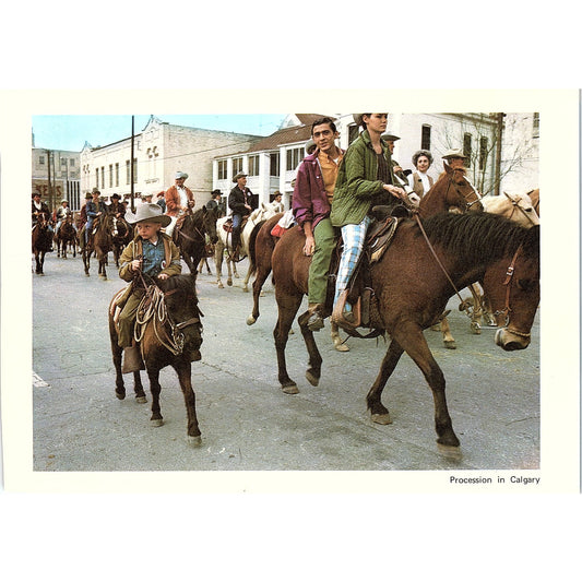 Procession in Calgary Horseback Riding Vintage Art Print 5x7 V19