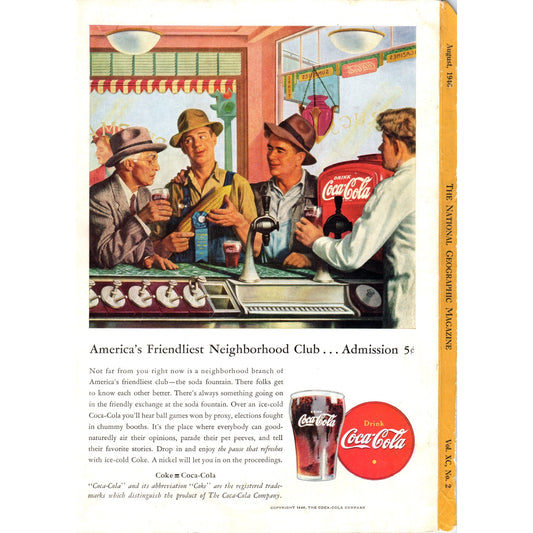 1946 America's Friendliest Neighborhood Club Coke Coca Cola Advertisement D18