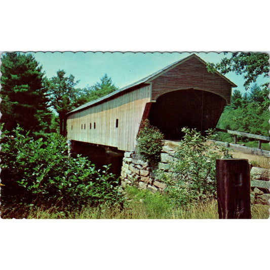 Hemlock Bridge Bridgton Fryeburg Maine Covered Bridge Postcard PB13