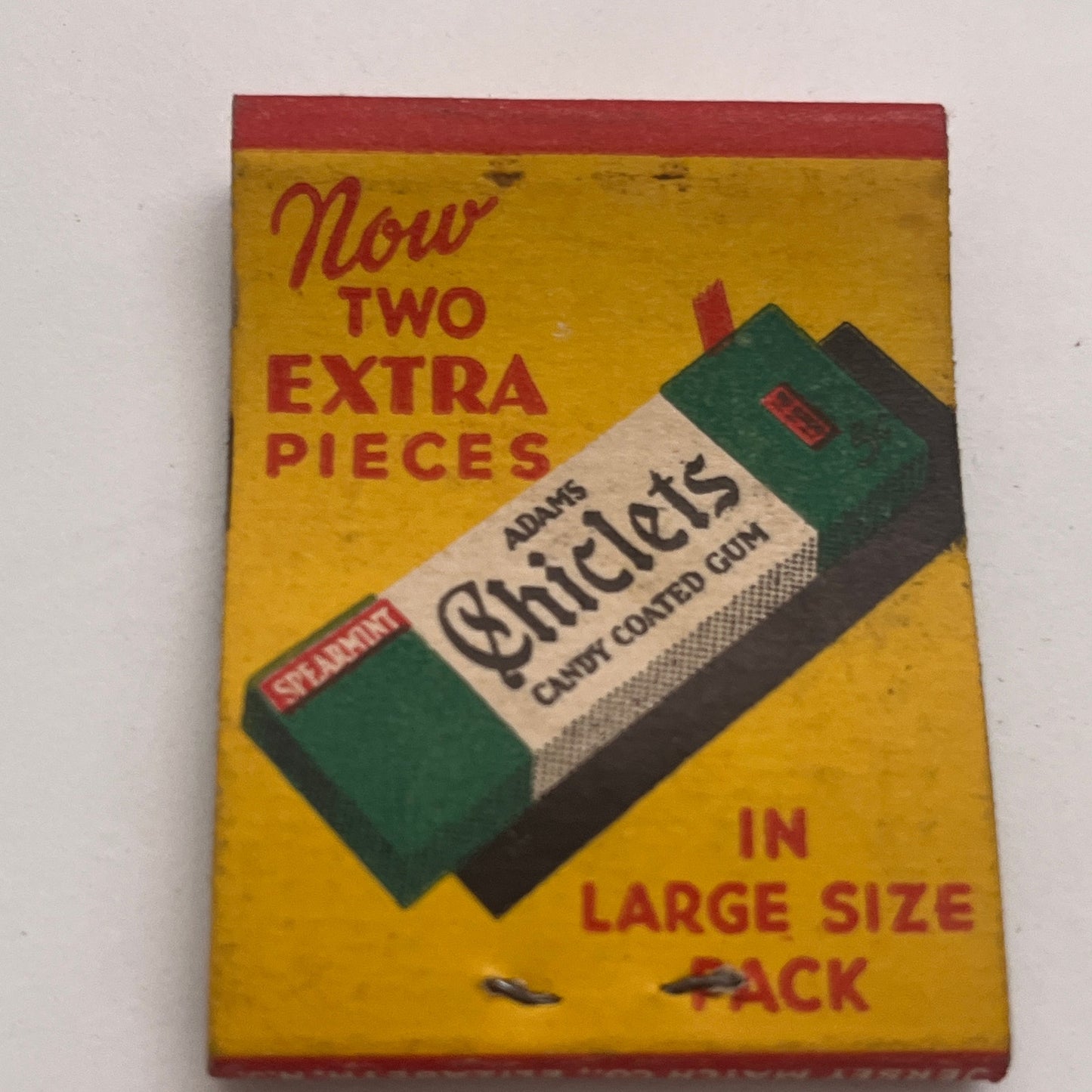 Adams Chiclets Gum New Large Pack Vintage Matchbook Cover TB8-MB2-5