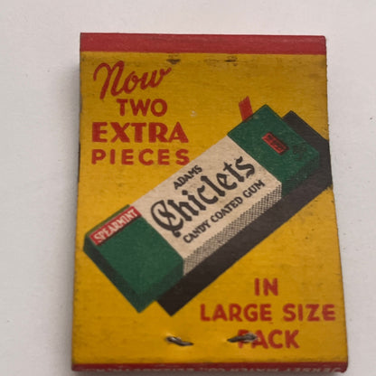 Adams Chiclets Gum New Large Pack Vintage Matchbook Cover TB8-MB2-5