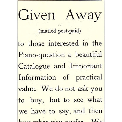 Vose & Sons Pianos Co 170 Tremont St Boston MA 1892 Ad AG2-M9