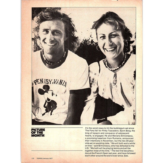 Bjorn Borg & Mariana Simionescu Engagement Picture of Month 1977 Ad AF3-5