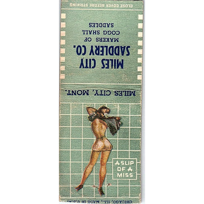 Miles City Saddlery Co Coggshall Saddles MT Pinup Matchbook Cover SF3-Y3
