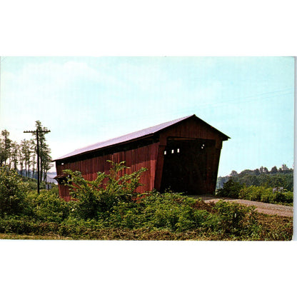 Athens County 1 Glouster Ohio Vintage Covered Bridge Postcard PC16