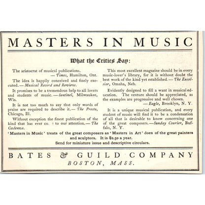 Bindings for Masters in Art Bates & Guild Co Boston c1905 Victorian Ad AE9-MA1
