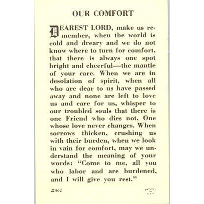 Jesus Come to Me St. Anthony's Guild Vintage Catholic Prayer Card TH2-PC1