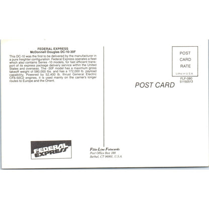 Federal Express McDonnell Douglas DC-10-30F Vintage Postcard PC19