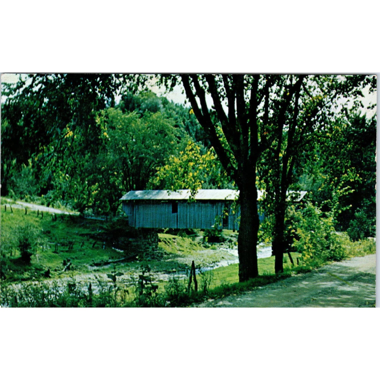 Covered Bridge Smuggler's Notch Cambridge VT Vintage Covered Bridge Postcard PD6