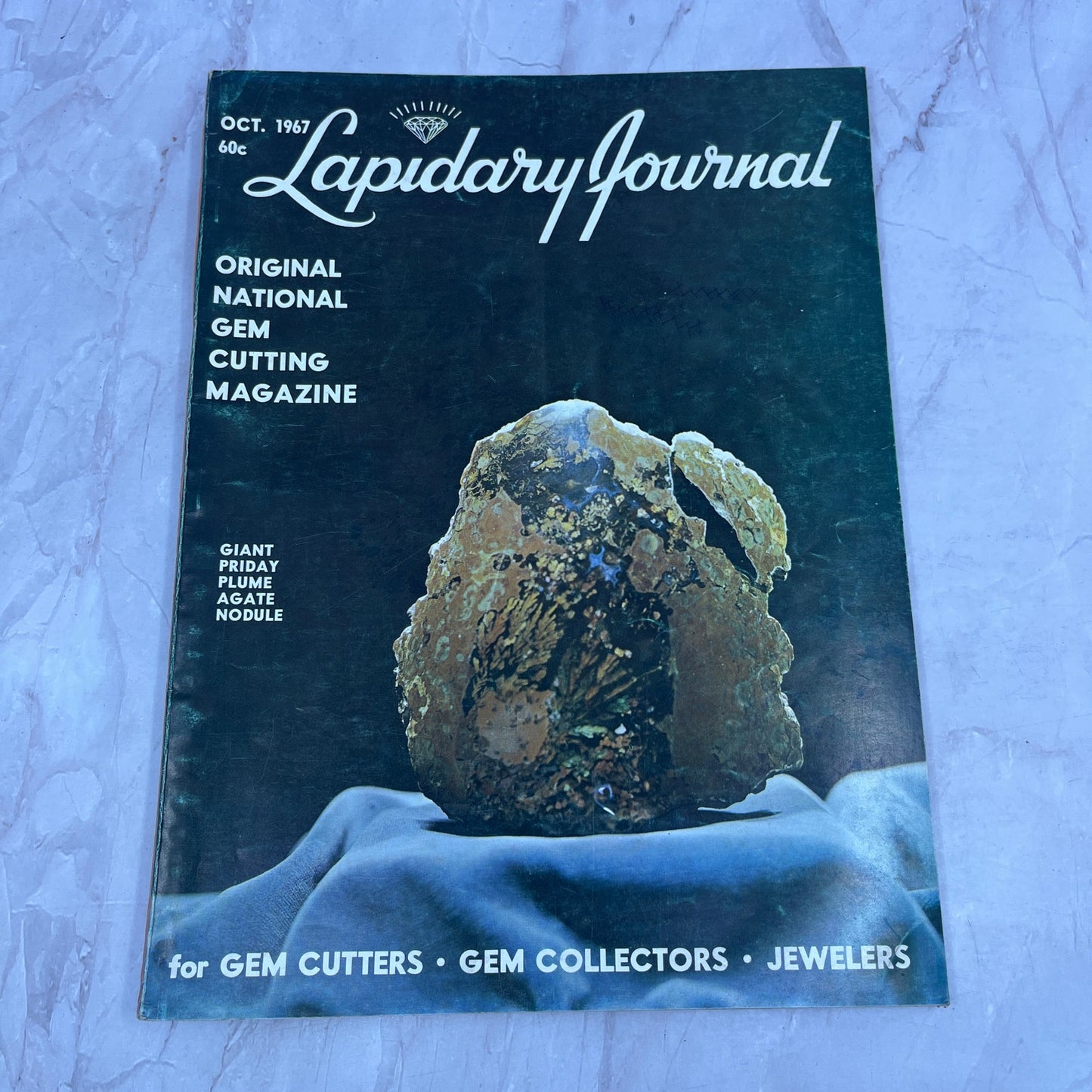 Giant Priday Plume Agate Nodule - Lapidary Journal Magazine - Oct 1967 M26