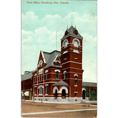 Post Office Strathroy Ontario Canada Vintage Postcard PD9