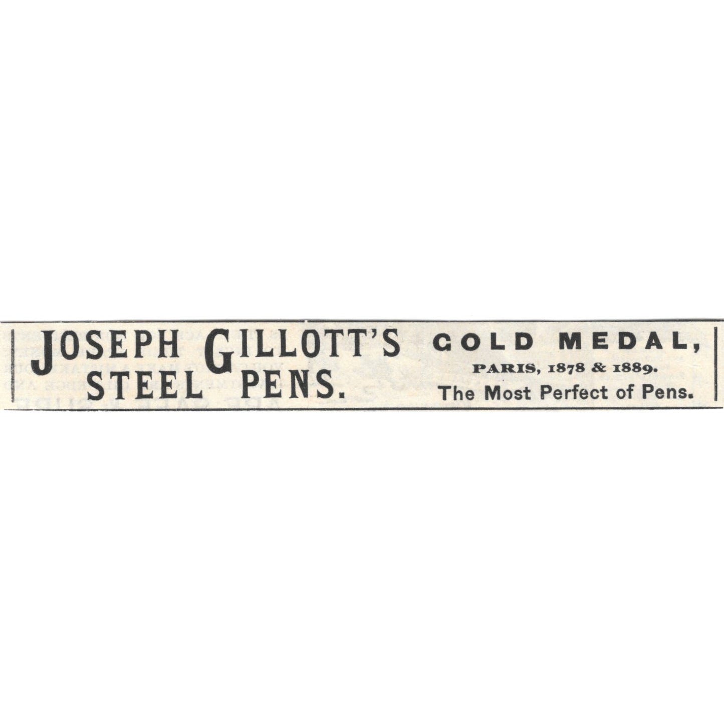 Joseph Gillott's Steel Pens Gold Medal Paris c1890 Victorian Ad AE8-CH13