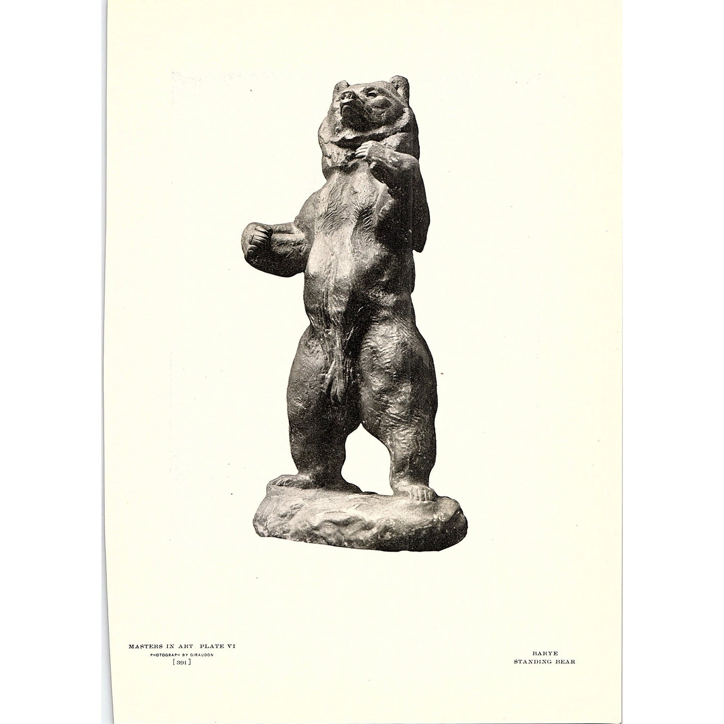 Standing Bear - Barye - 1904 Litho Art Print AF4-6