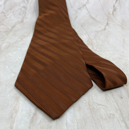 Retro Men's Alessandro Di Milano Polyester Brown Necktie Tie TG9-T2