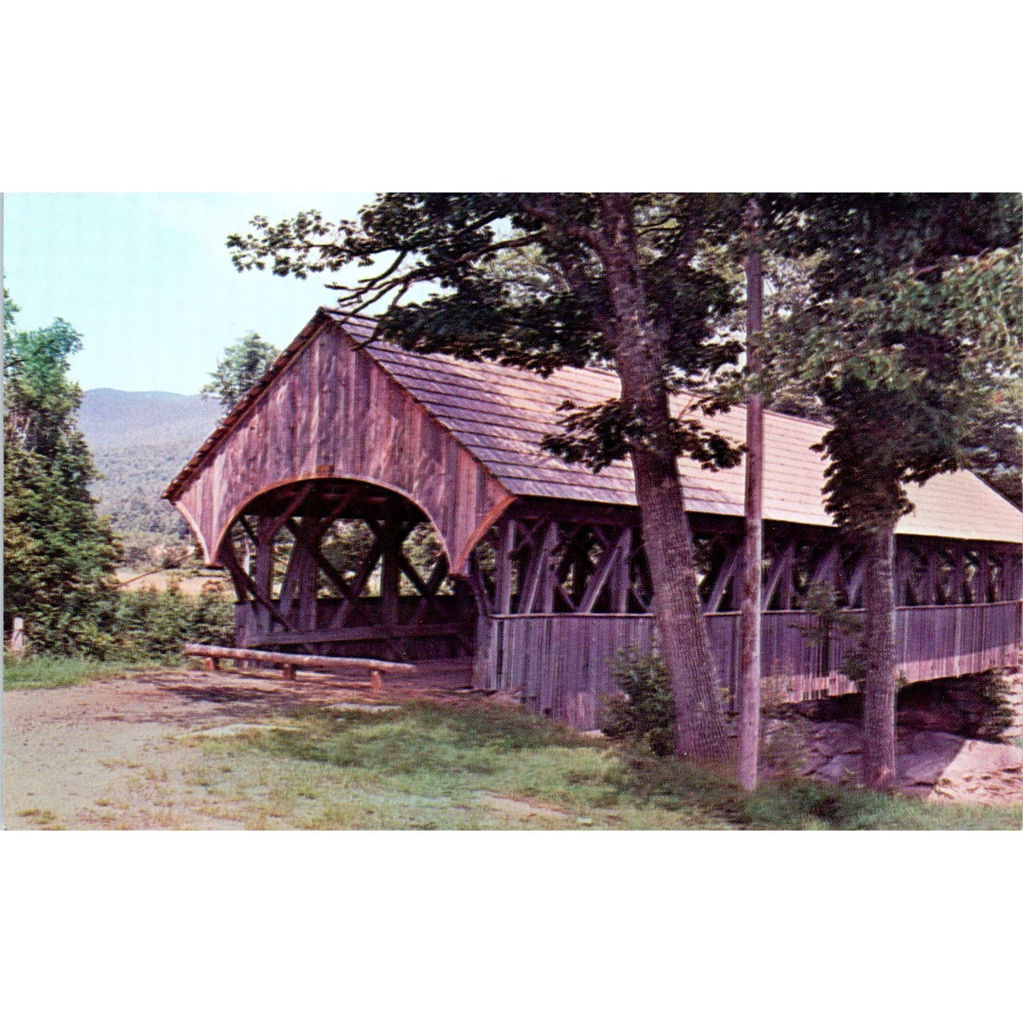 Sunday River Bridge North Bethel Newry Maine Covered Bridge Postcard PB13