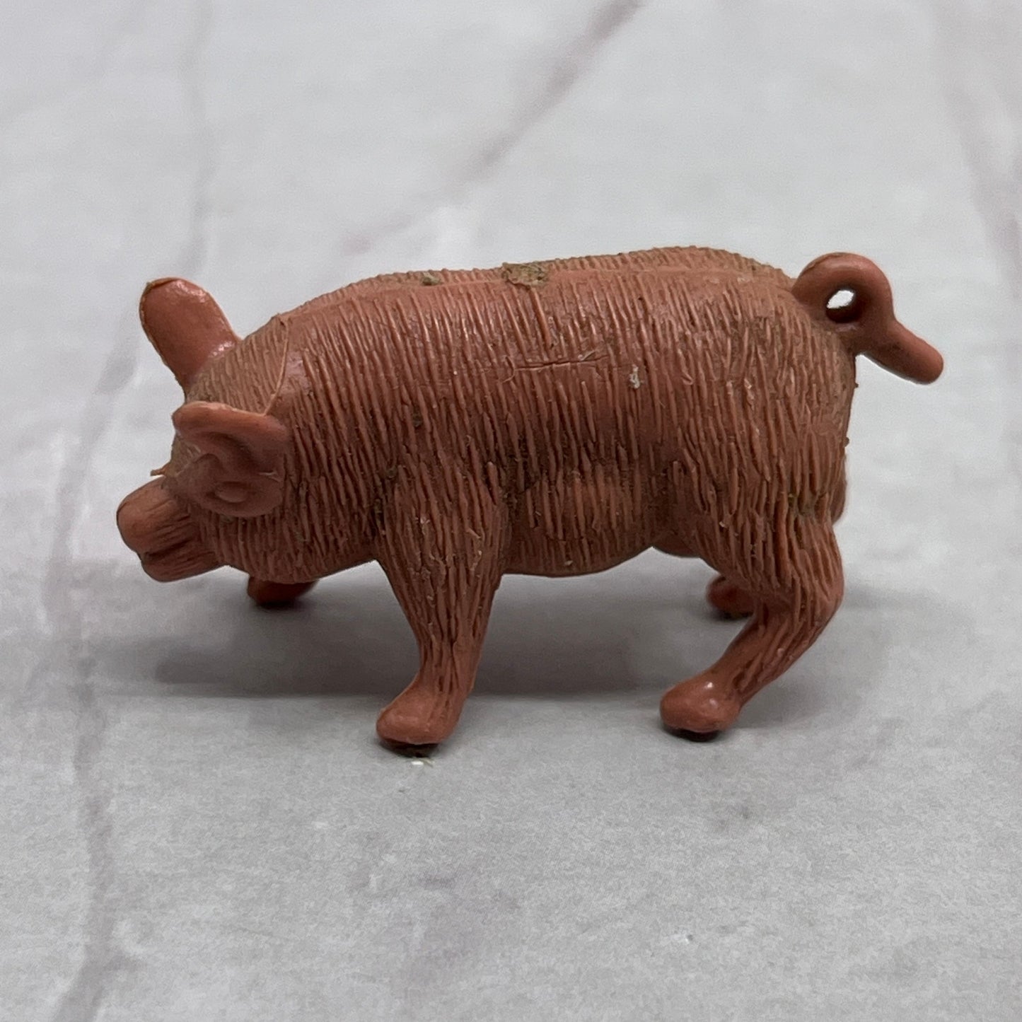 Vintage Miniature Plastic Pig Charm Figurine Hong Kong 1.5" SE2