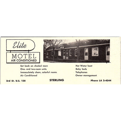 Bluebird Motel, Elite Motel Sterling CO 1958 Ad AG1-M1
