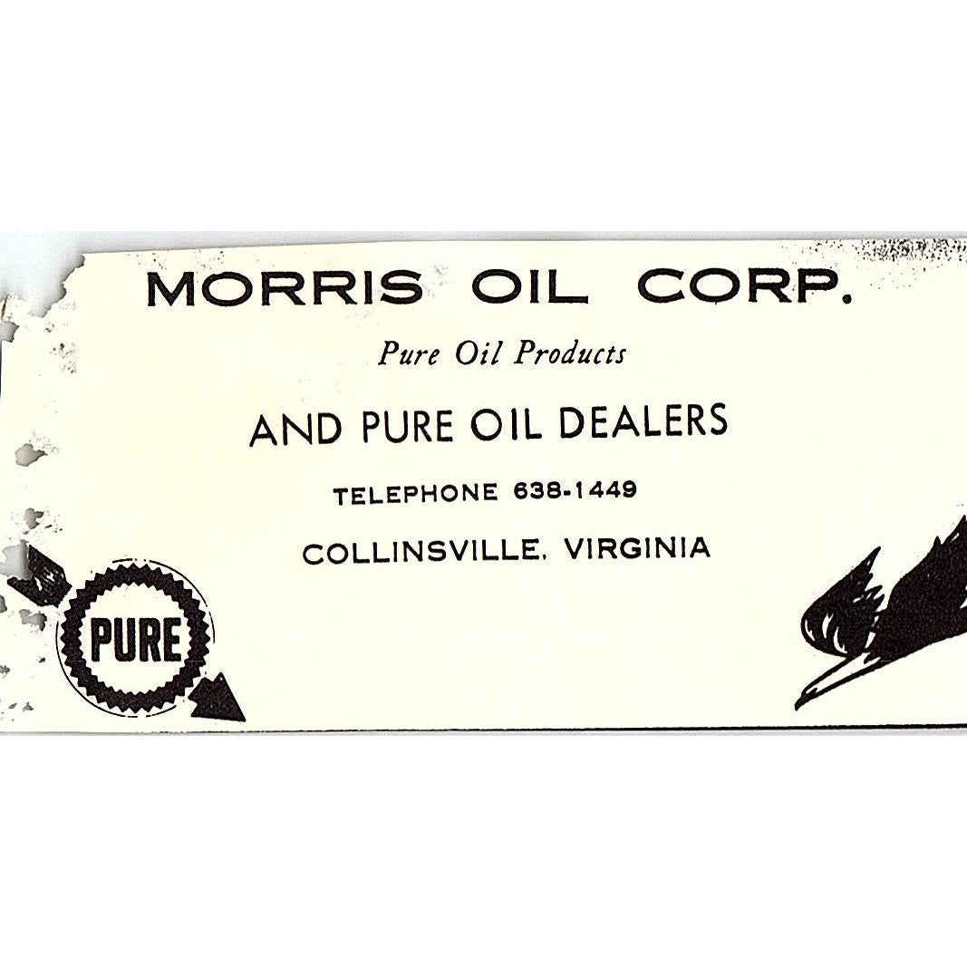 Morris Oil Corp Collinsville VA 1960s Ad AG2-M4