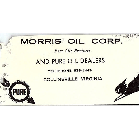 Morris Oil Corp Collinsville VA 1960s Ad AG2-M4