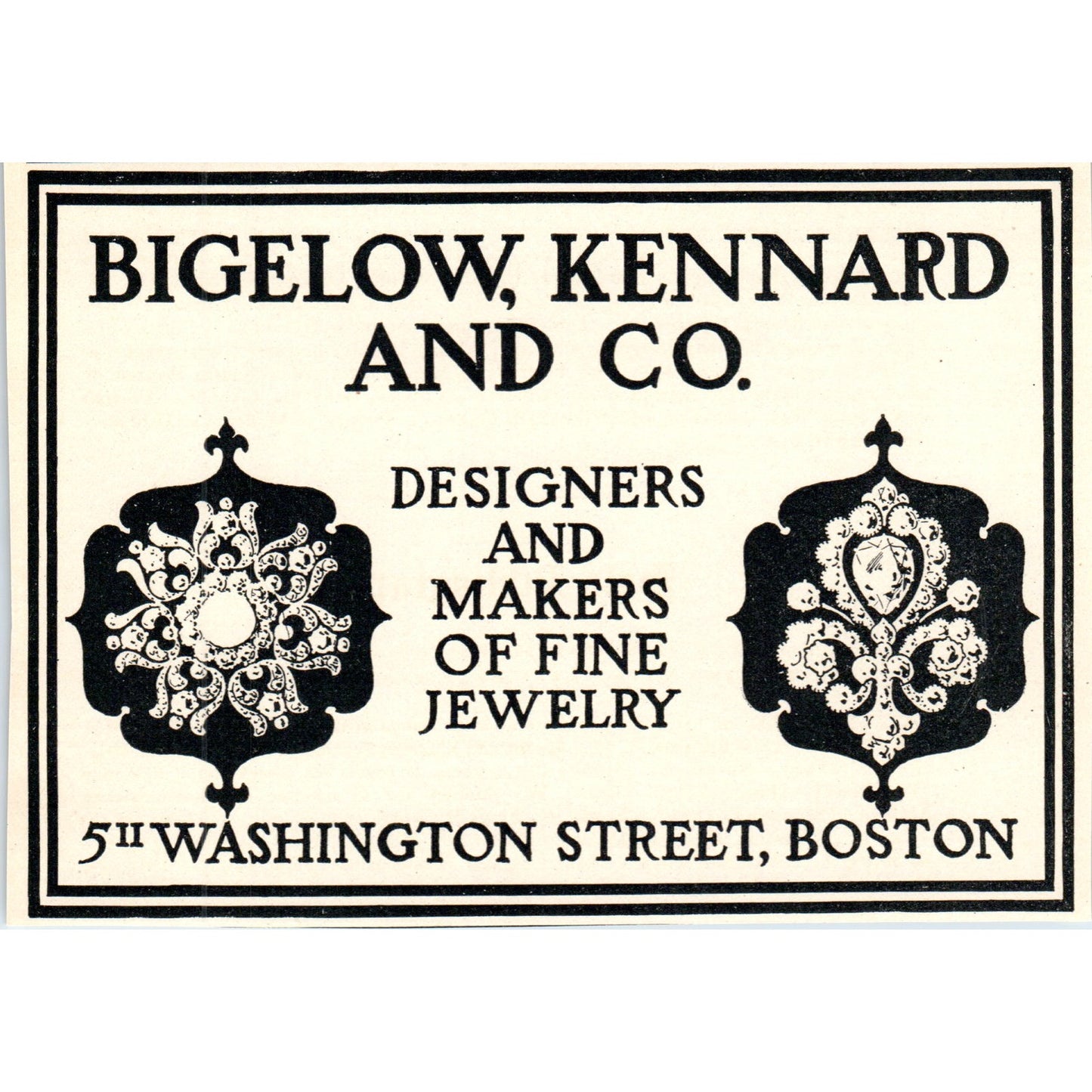 Bigelow, Kennard & Co Fine Jewelry Boston 1900 Victorian Ad AB8-MA5