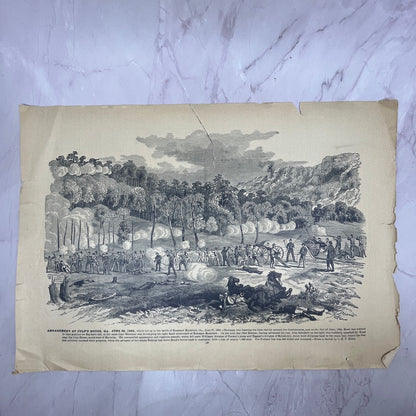 Engagement at Culp's House, General Grant at Cape Girardeau 1894 Engraving V14-4