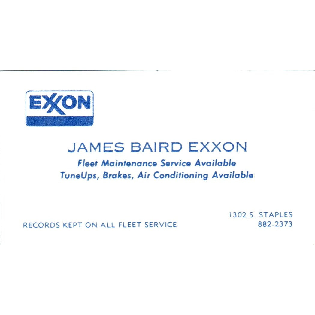 James Baird Exxon Oil Vintage Business Card SD8-B21