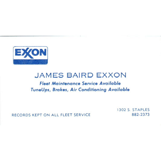 James Baird Exxon Oil Vintage Business Card SD8-B21