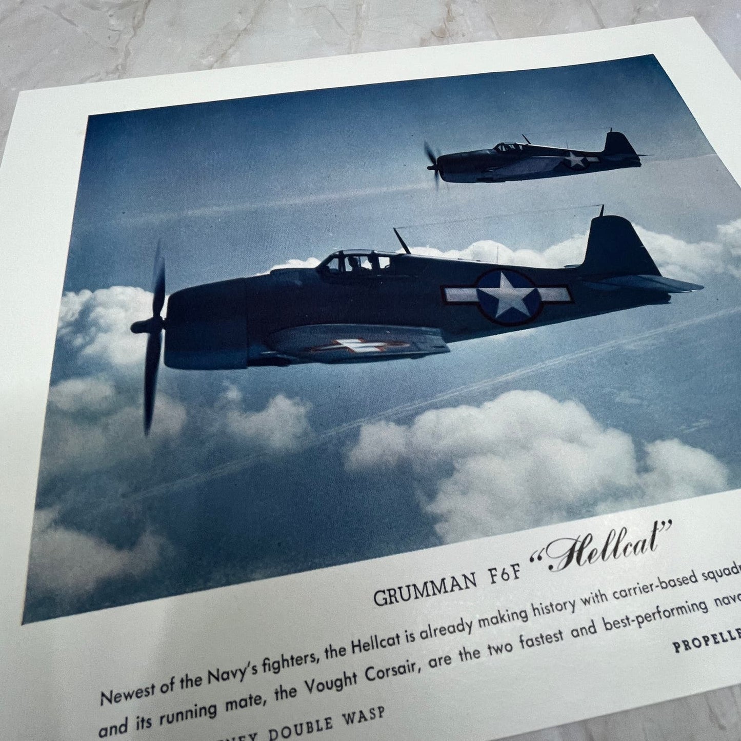 Grumman F6F Hellcat Pratt & Whitney Double Wasp Vintage Print 8x10 FL6-4