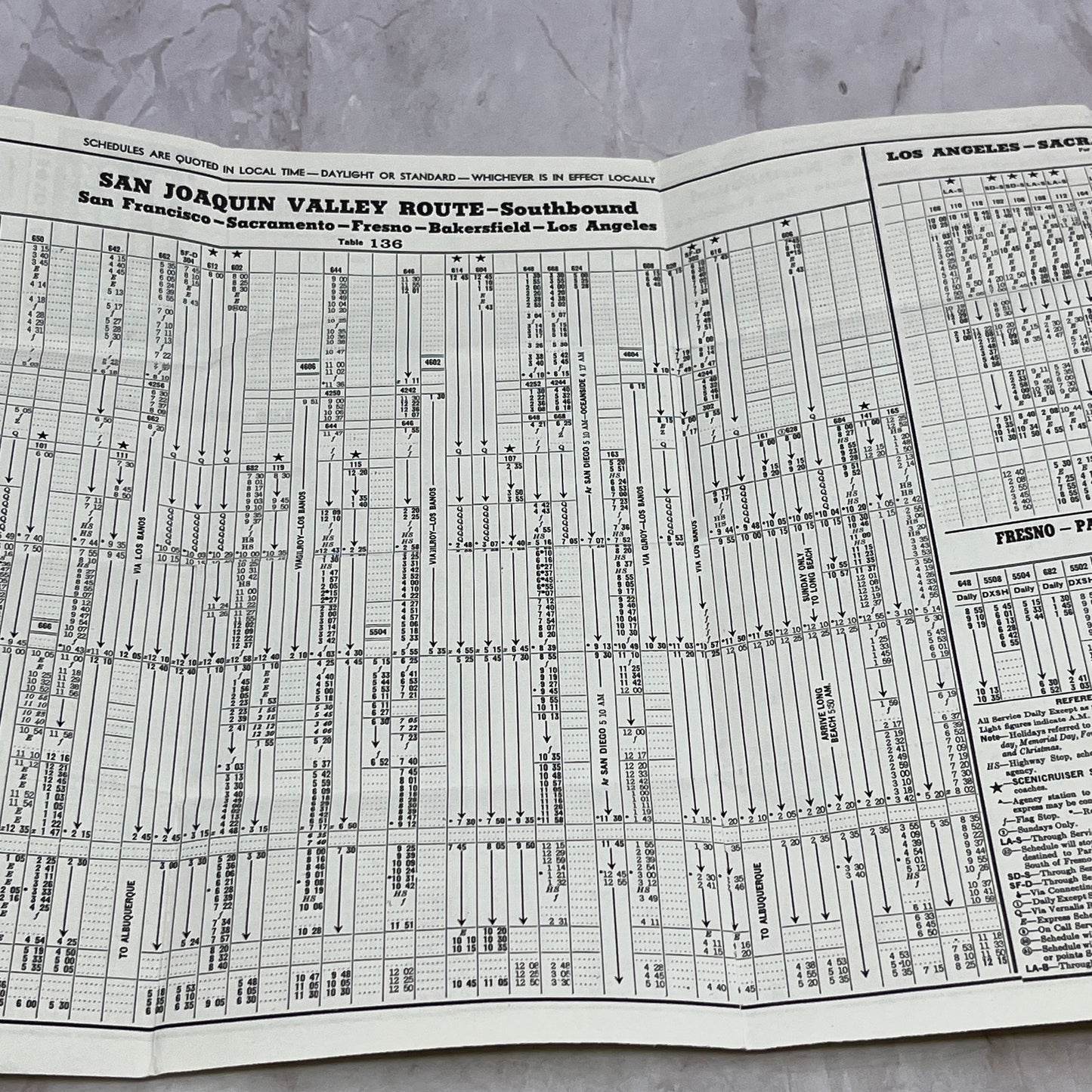 1959 Western Greyhound Lines Pocket Timetable Los Angeles San Francisco SF4