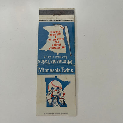 Minnesota Twins Baseball Schedule 1969 MN Vintage Matchbook Cover MB44-4