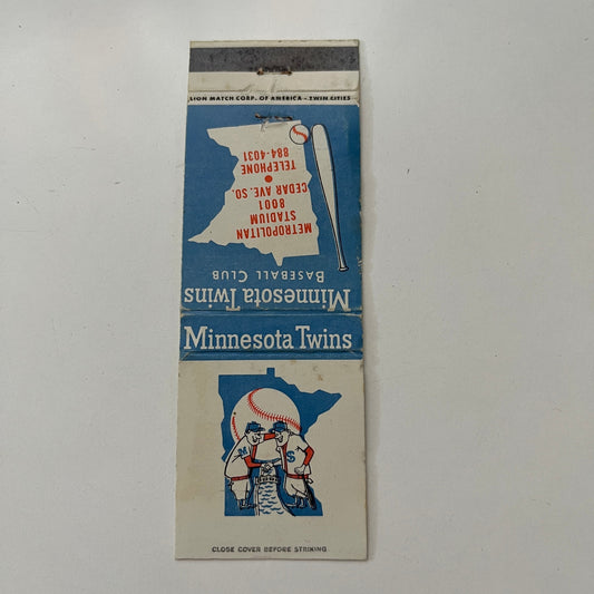 Minnesota Twins Baseball Schedule 1969 MN Vintage Matchbook Cover MB44-4