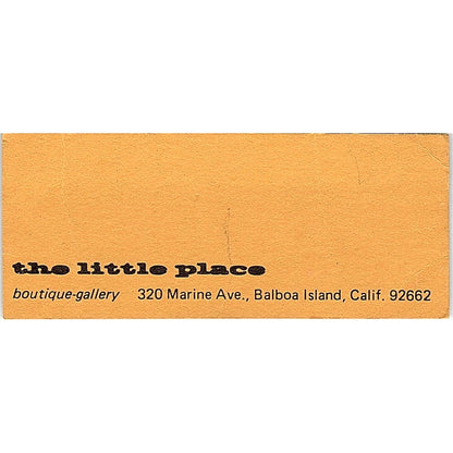 The Little Place  Balboa Island California Vintage  Business Card SB4-B10