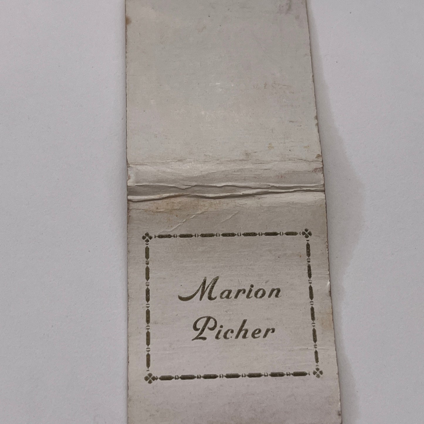 Marion Picher Monogrammed Vintage Matchbook Cover MM3-5