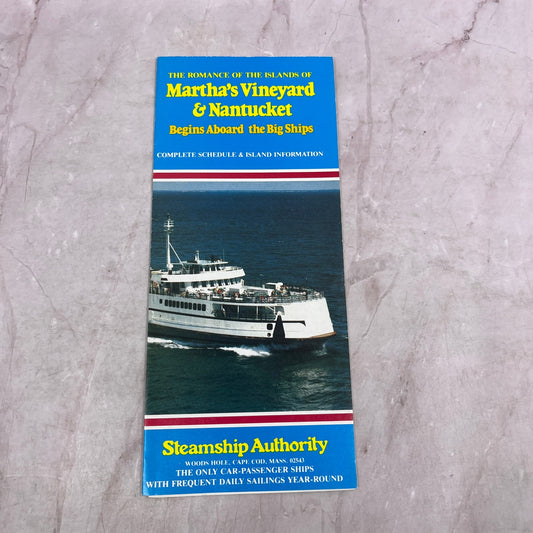 1981 Martha's Vineyard & Nantucket Steamship Timetables & Brochure TJ5-E1
