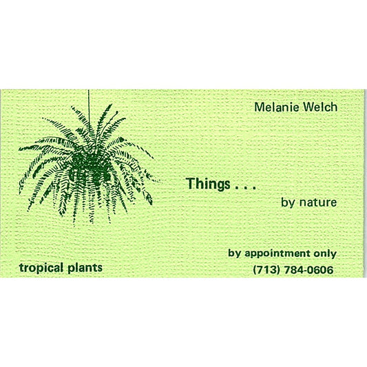 Things... by nature tropical plants Melanie Welch, Business Card SF3-B8