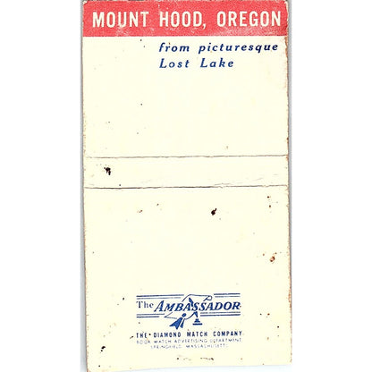 Union Pacific Railroad Mount Hood OR Lost Lake Vintage Matchbook Cover SF3-Y4