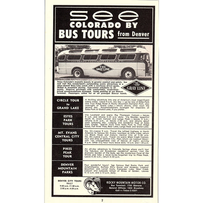 Gray Line Bus Tours of Colorado Rocky Mountain Motor Co 1958 Ad AG1-8