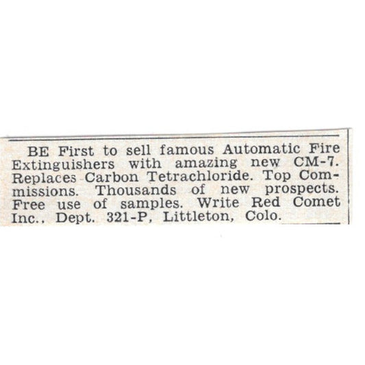 Automatic Fire Extinguishers - Red Comet Inc, Littleton OH 1955 Ad AG1-S7